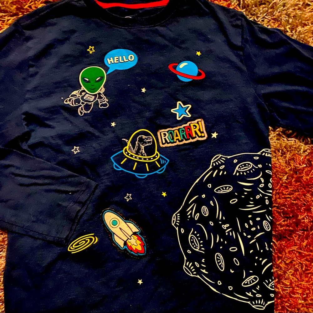 Baby Blue Long Sleeved Space Shirt
